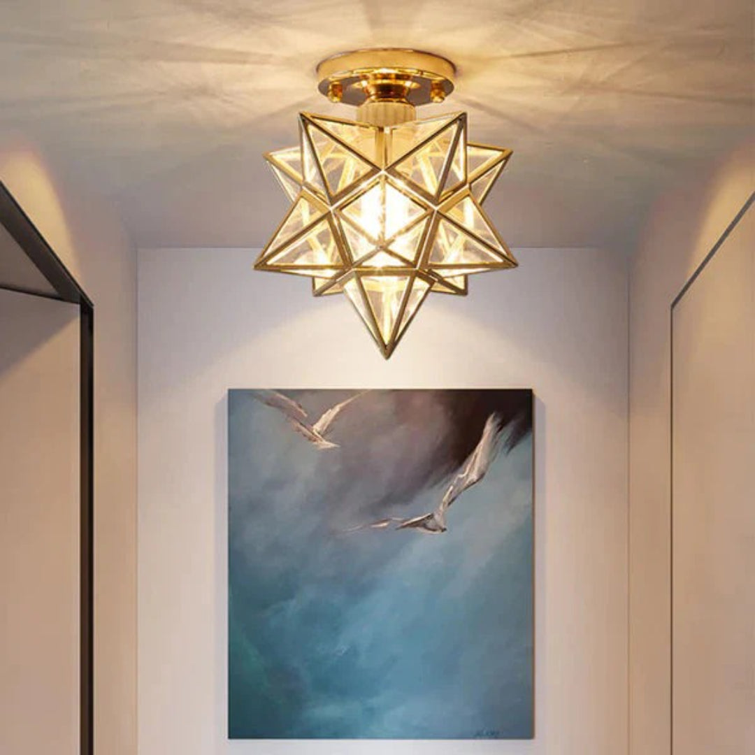 Stervormige metalen plafondlamp