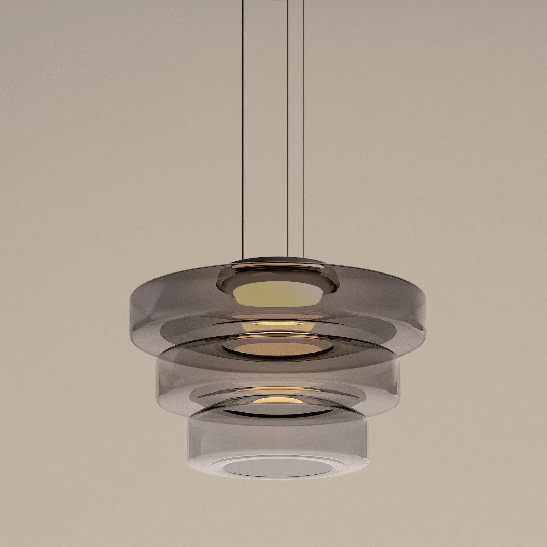 Gelaagde glazen LED hanglamp