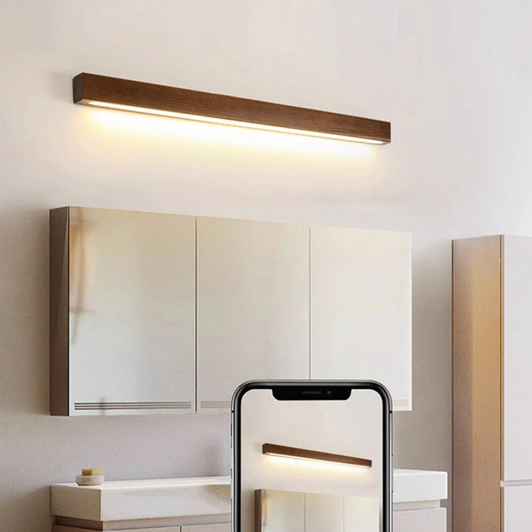 Minimalistische Houten Lineaire Wandlamp