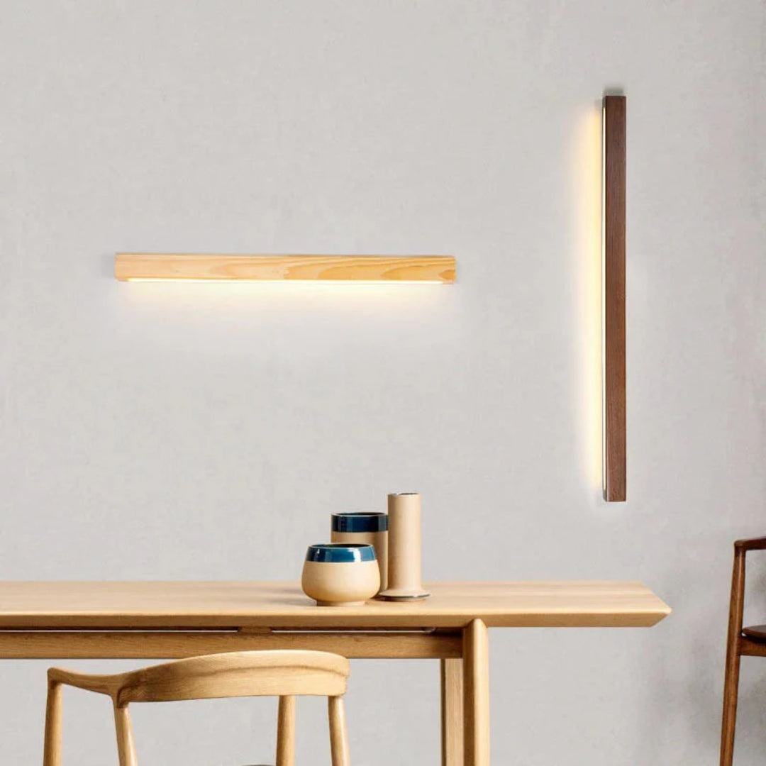 Minimalistische Houten Lineaire Wandlamp