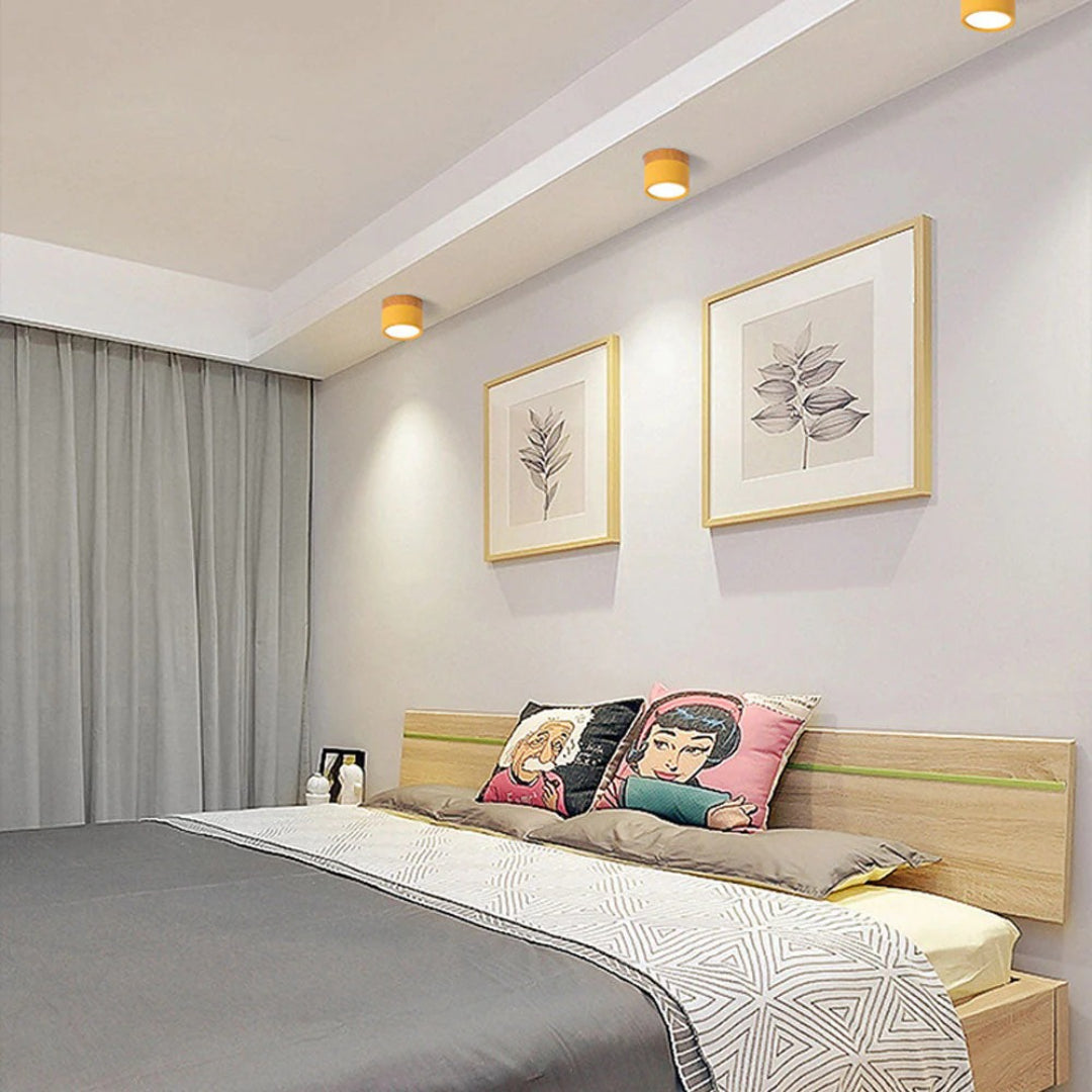 Nordische houten plafondlamp