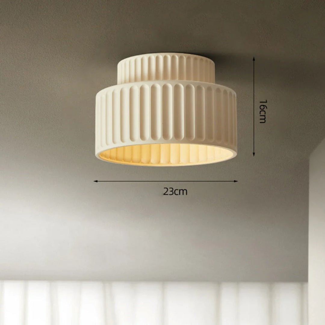 Minimalistische Geribbelde Keramische Plafondlamp