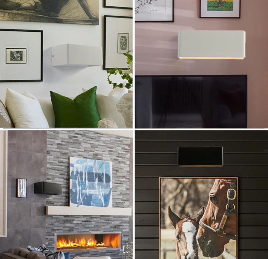 Metalen kubus wandlamp