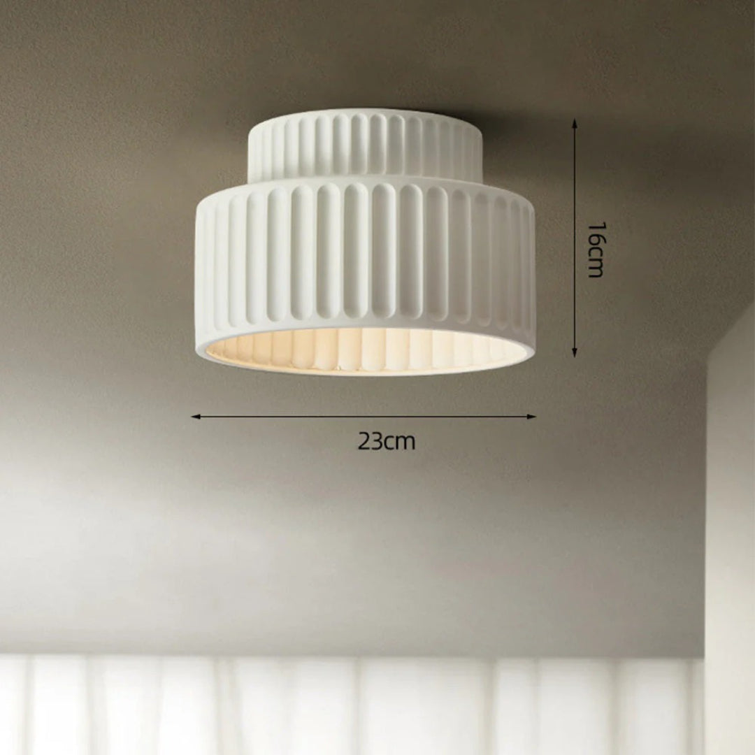 Minimalistische Geribbelde Keramische Plafondlamp