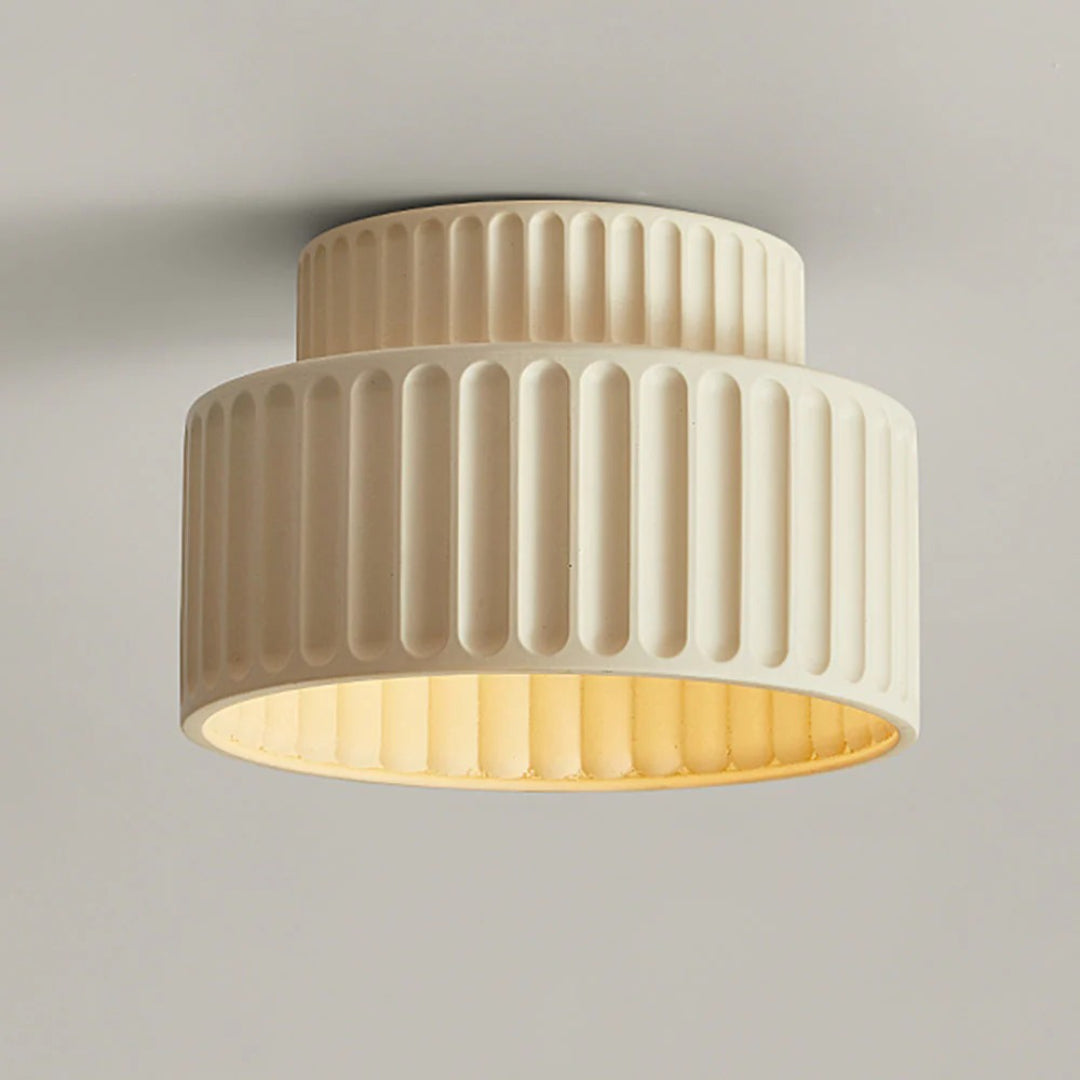 Minimalistische Geribbelde Keramische Plafondlamp