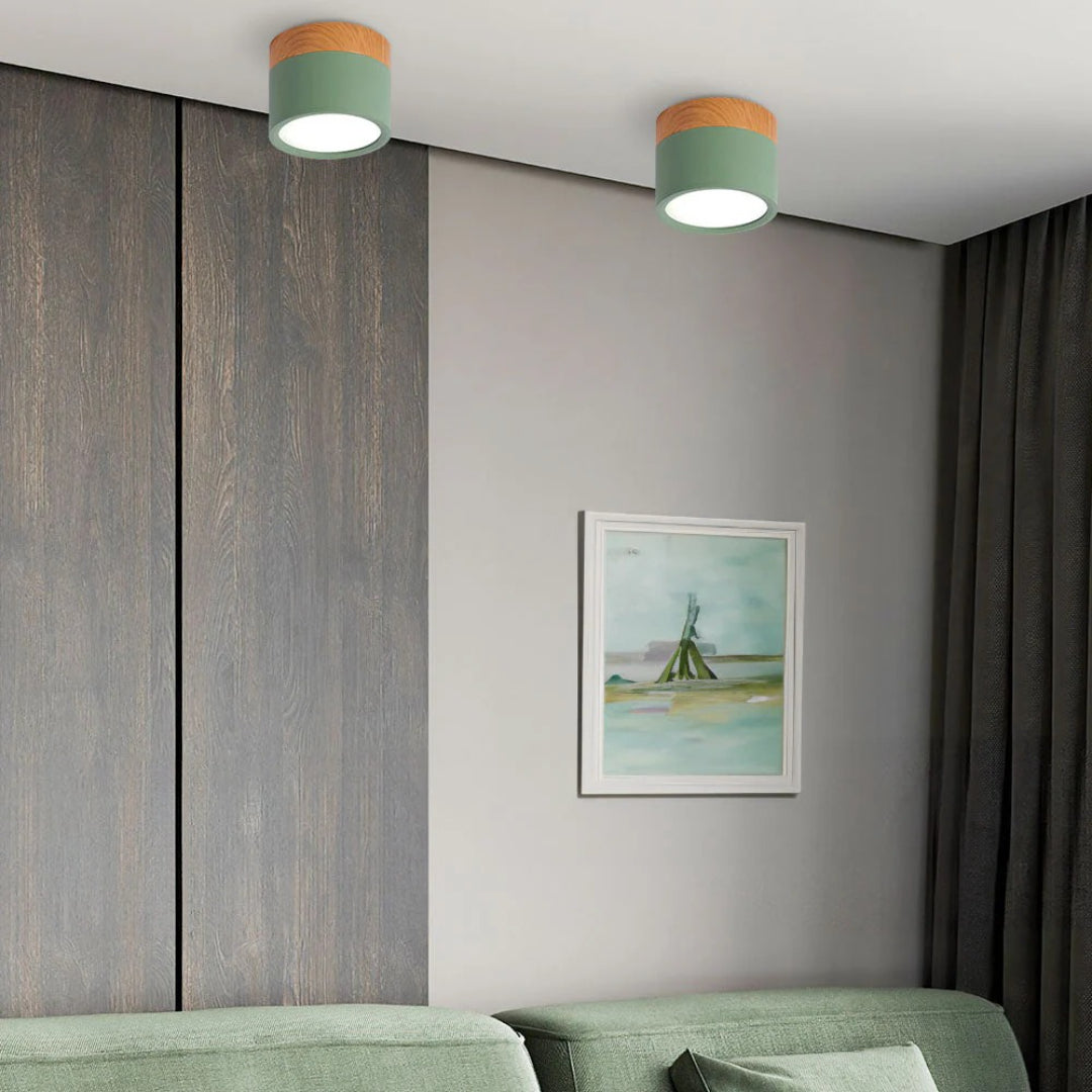 Nordische houten plafondlamp