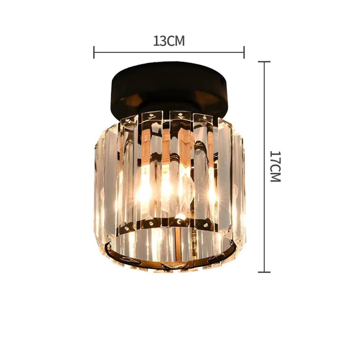 Kristallen metalen kubus plafondlamp