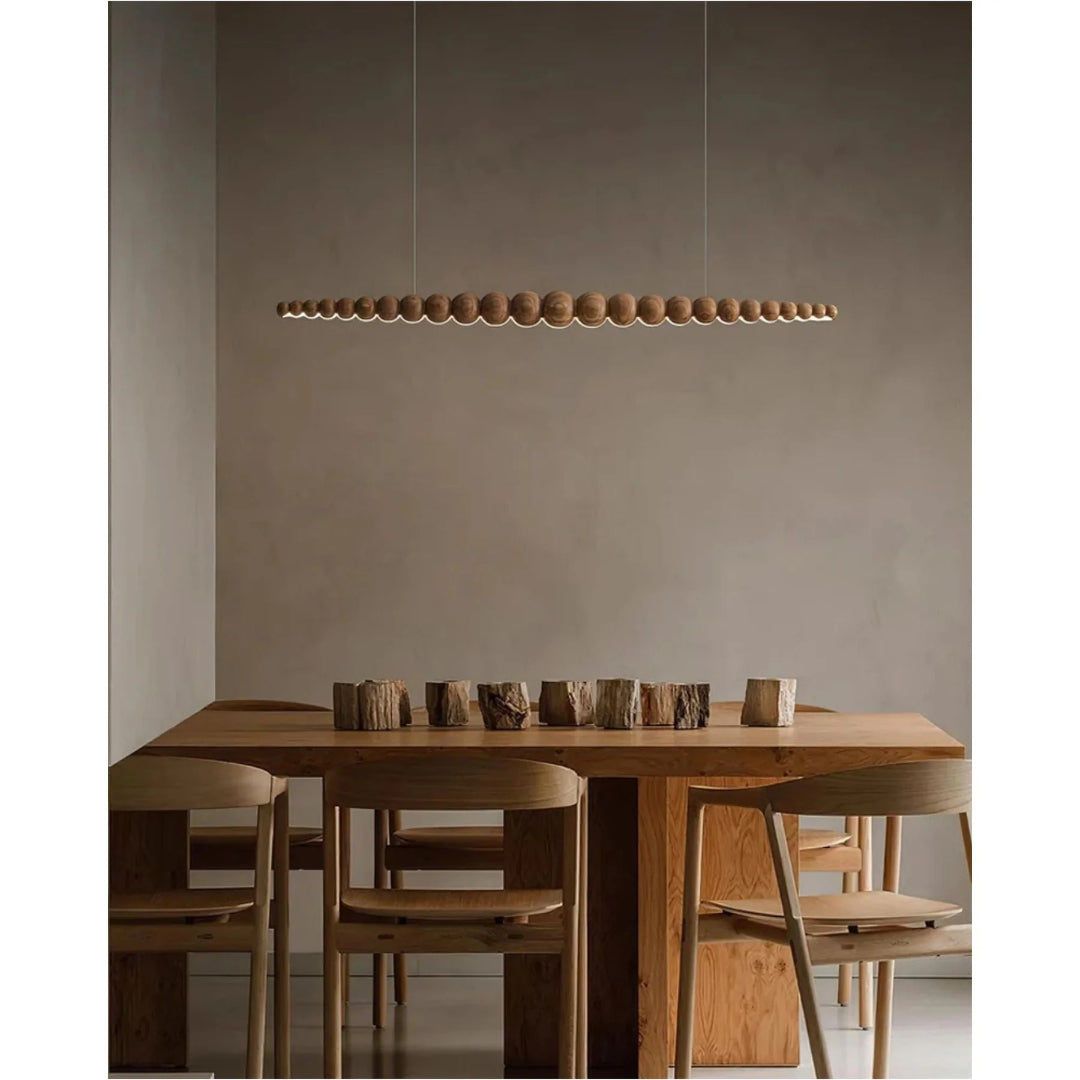 Minimalistische Houten Kralen Hanglamp
