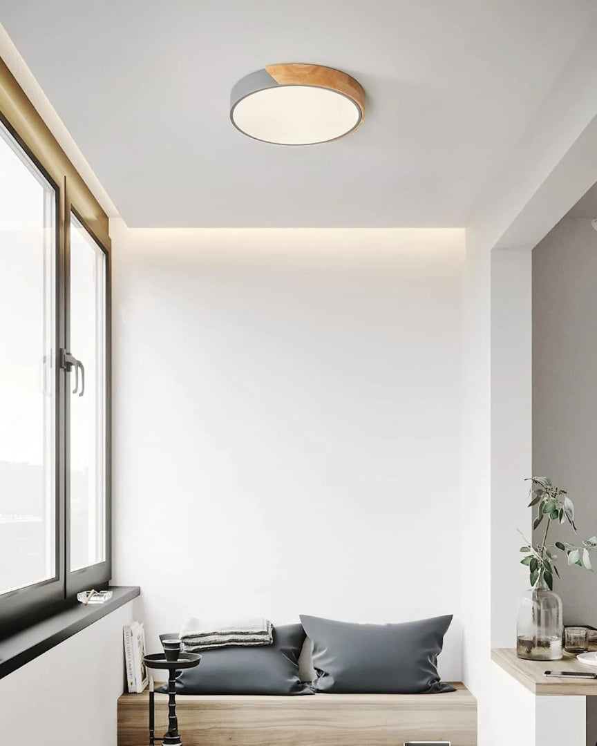 Contemporaine houten LED plafondlamp