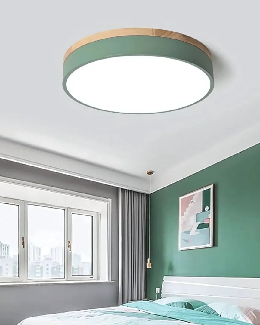 Scandinavische houten LED plafondlamp