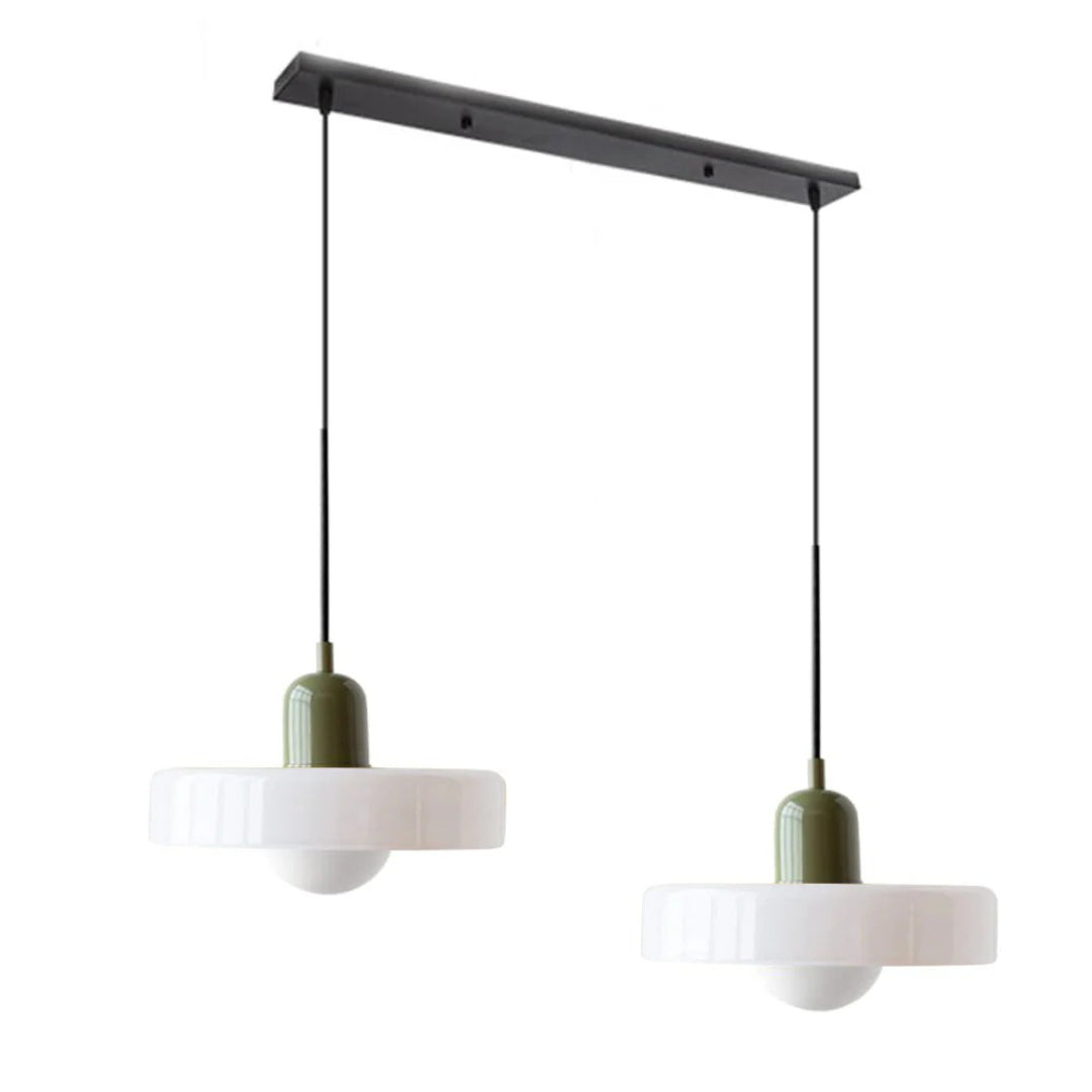 Retro metalen glazen hanglamp