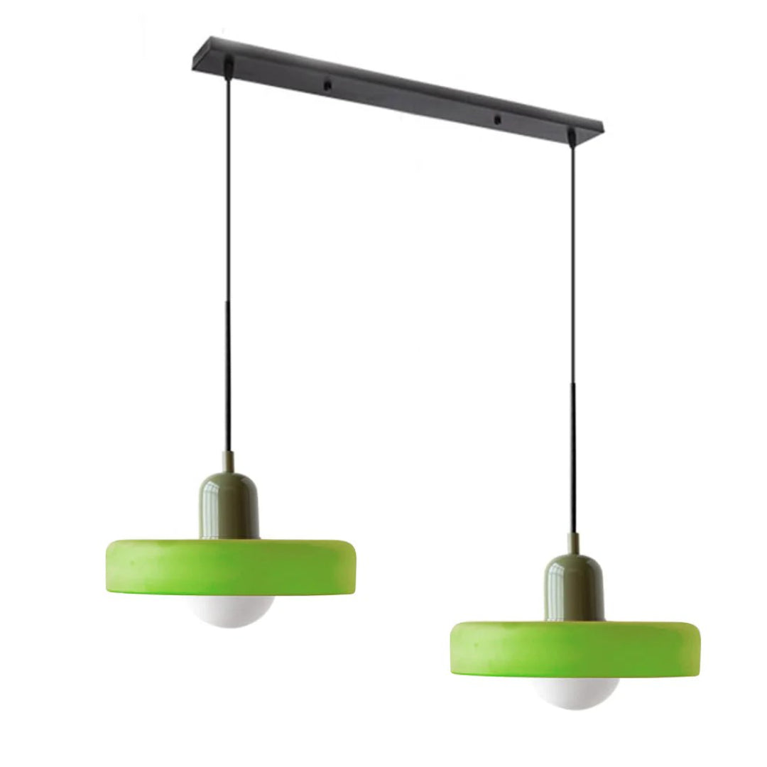 Retro metalen glazen hanglamp