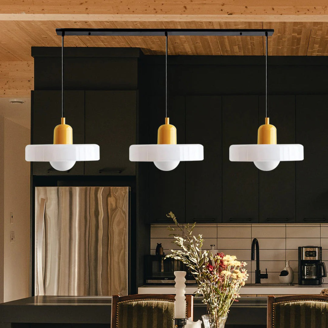 Retro glazen drievoudige hanglamp