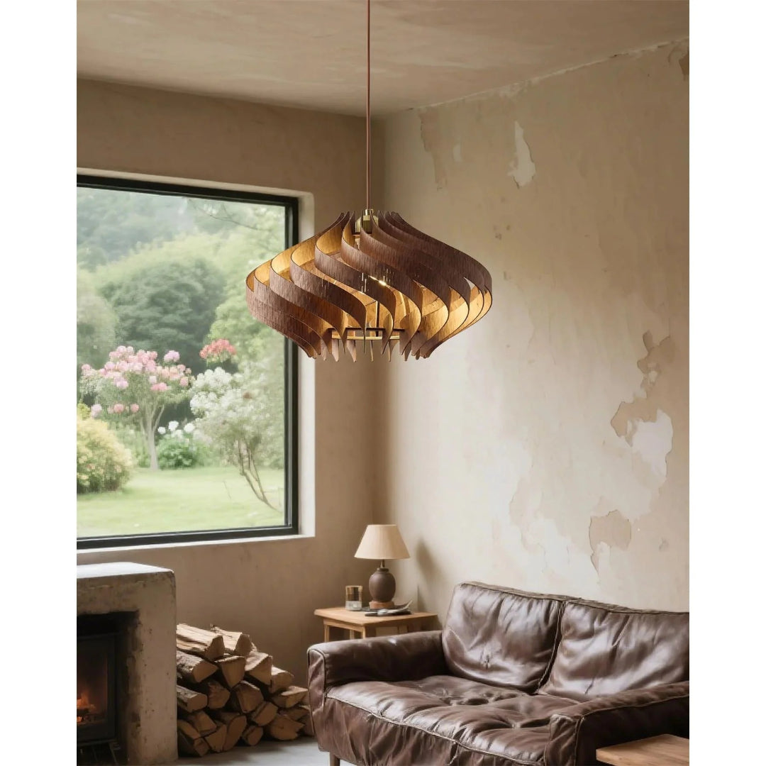Japandi Houten Hanglamp