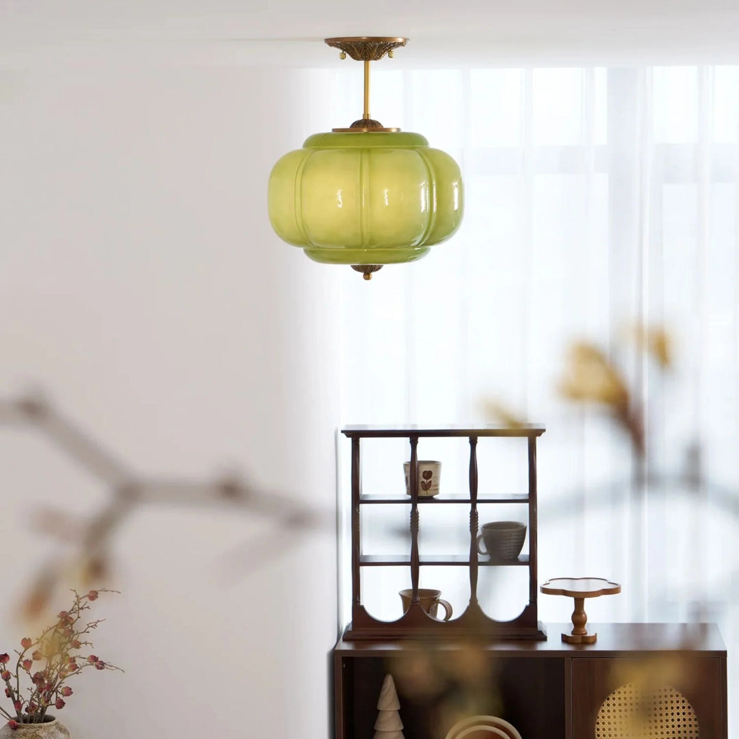 Vintage Geribbelde Glazen Plafondlamp