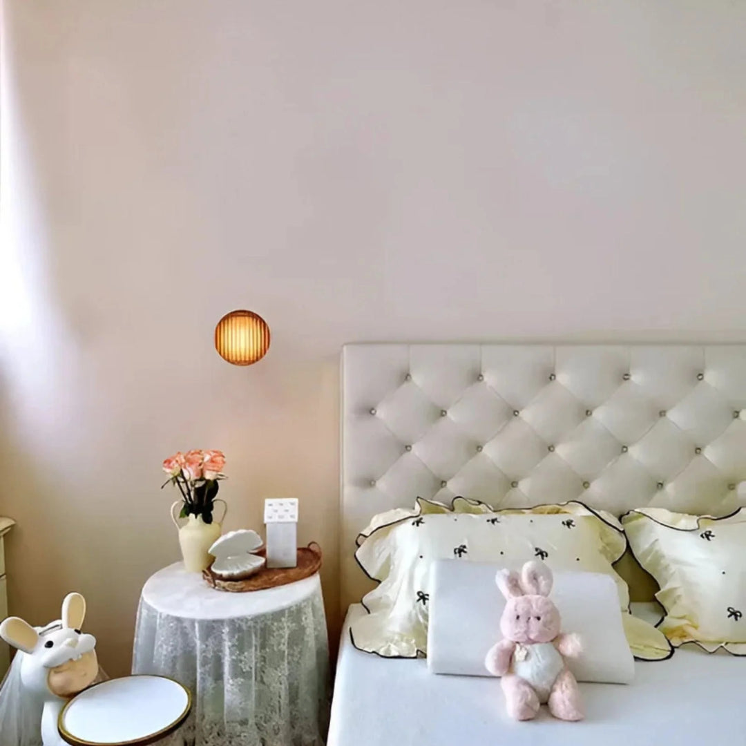 Moderne geribbelde glazen wandlamp