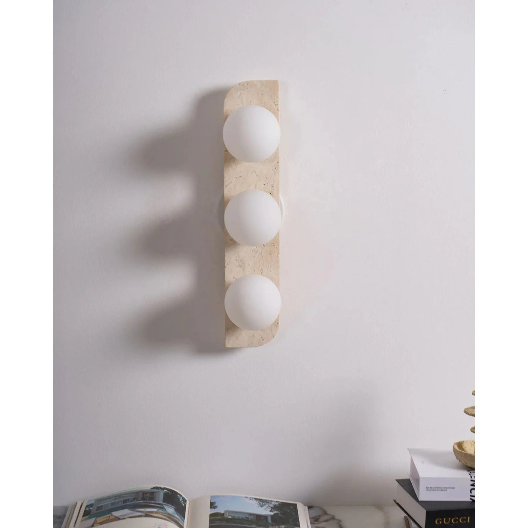 Ronde Stenen Wandlamp