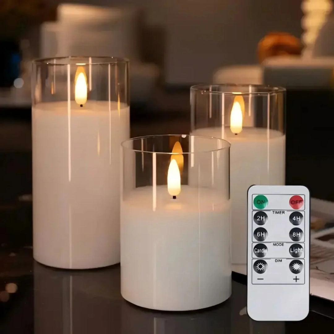 Binnen LED glazen kaarsen