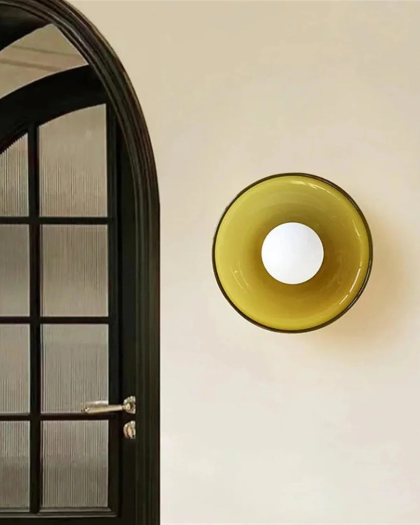 Minimalistische glazen wandlamp