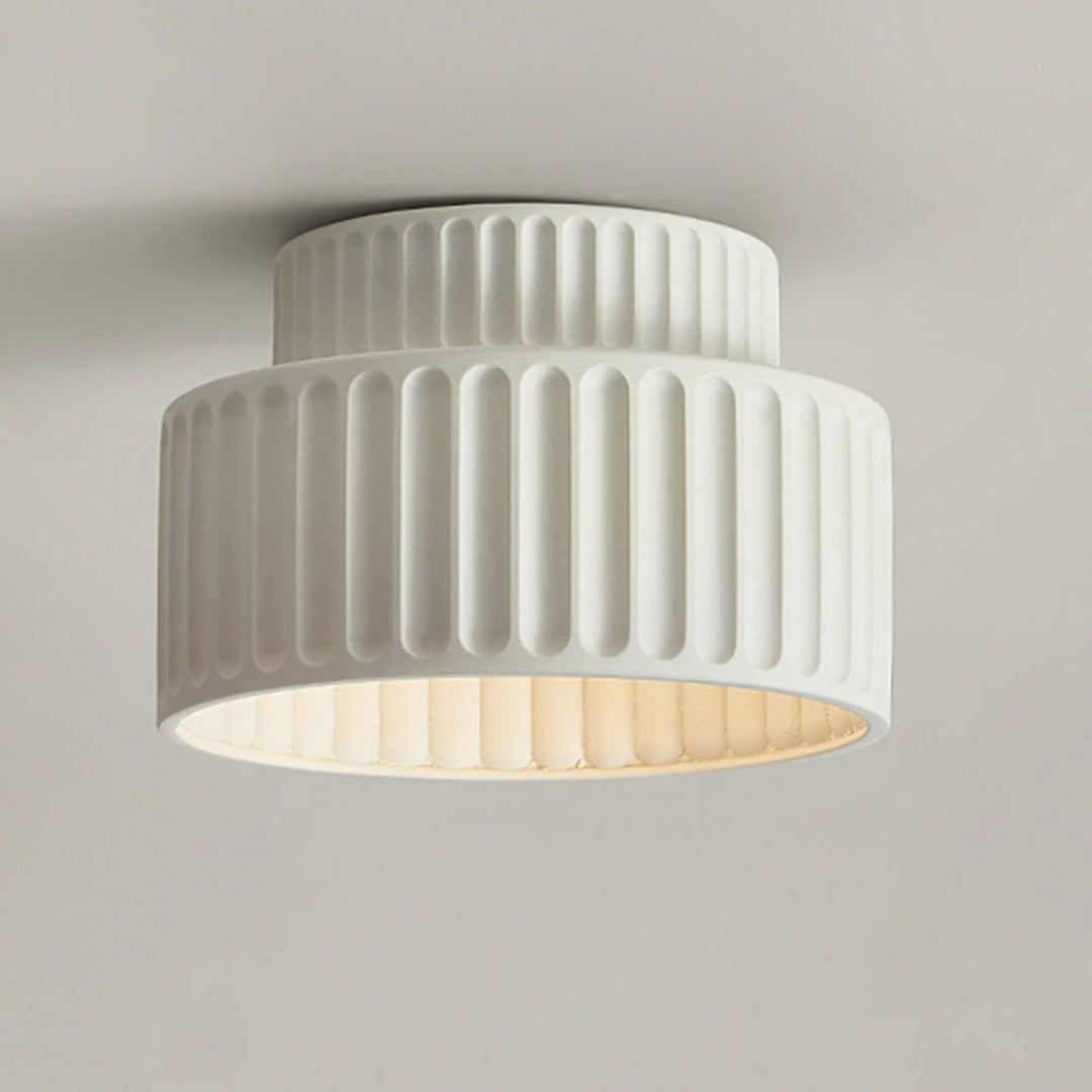 Minimalistische Geribbelde Keramische Plafondlamp