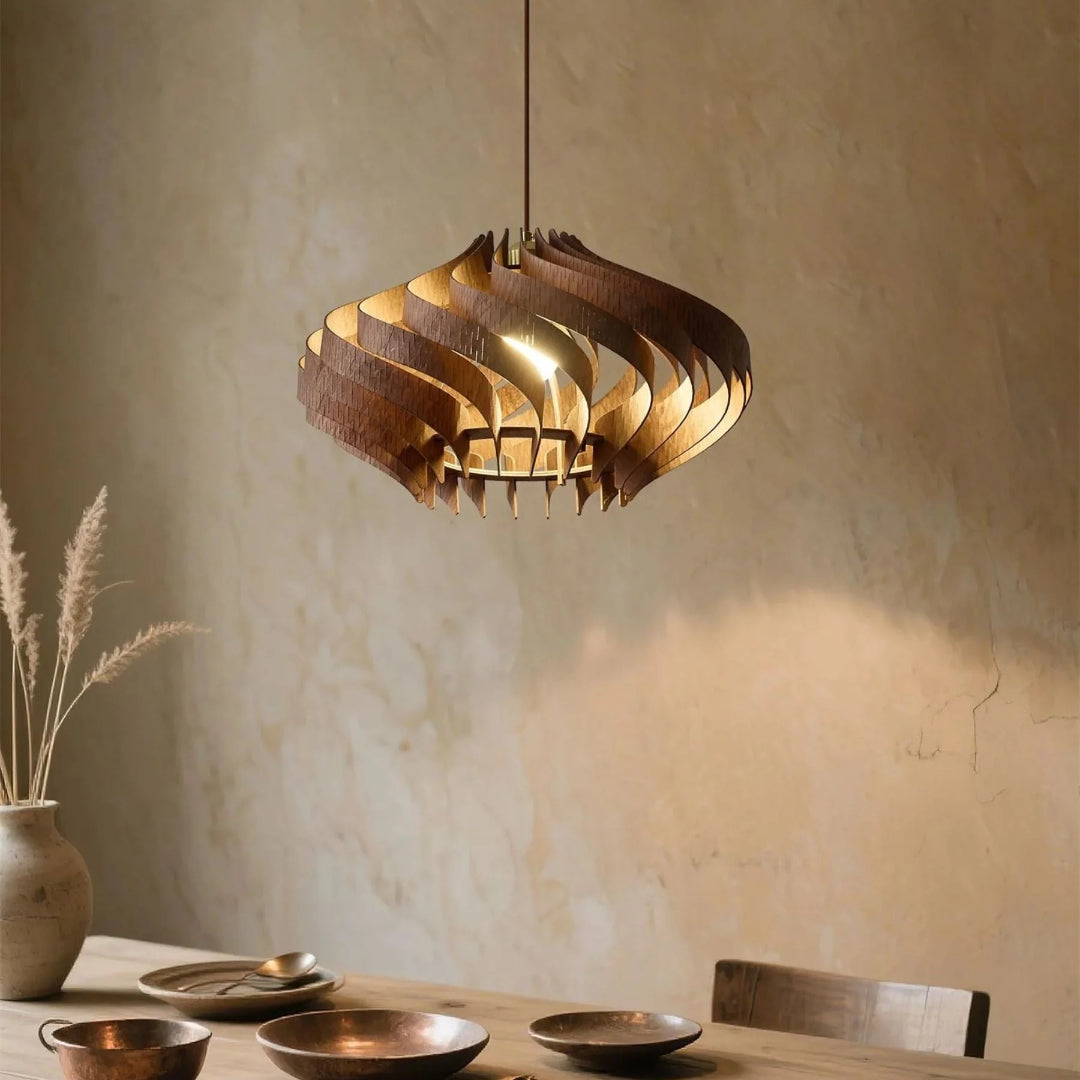 Japandi Houten Hanglamp