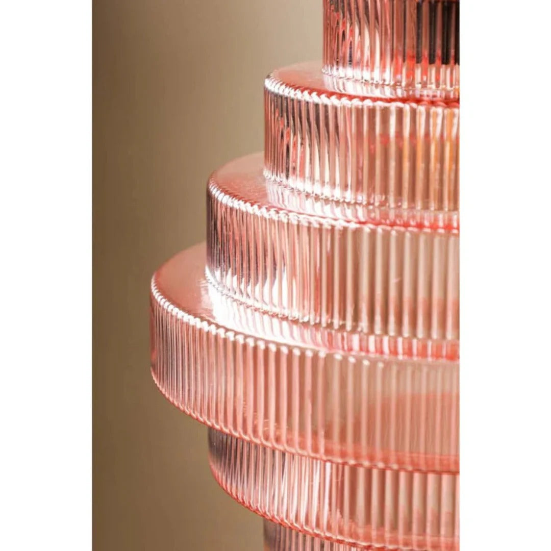Art Deco Geribbelde Glazen Hanglamp