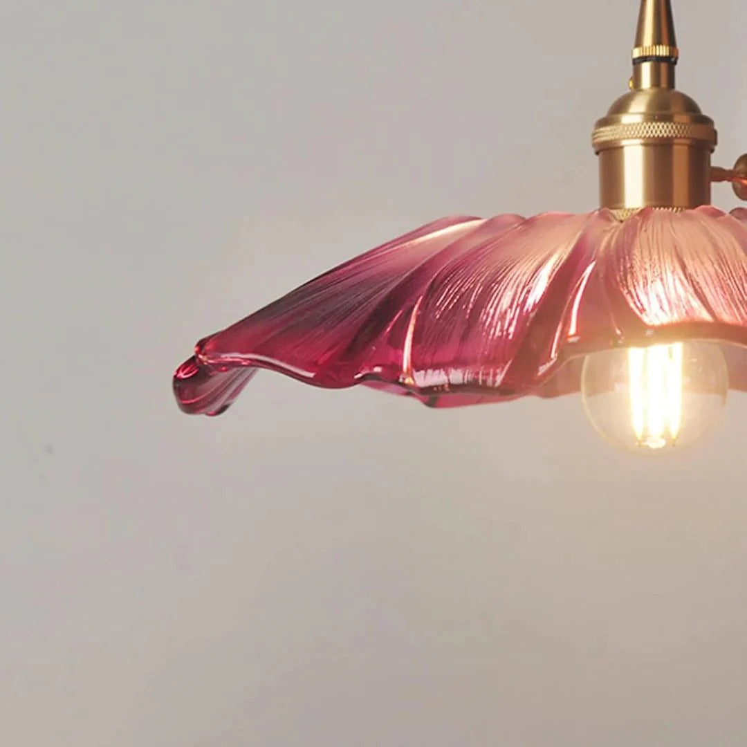Glazen bloemen hanglamp