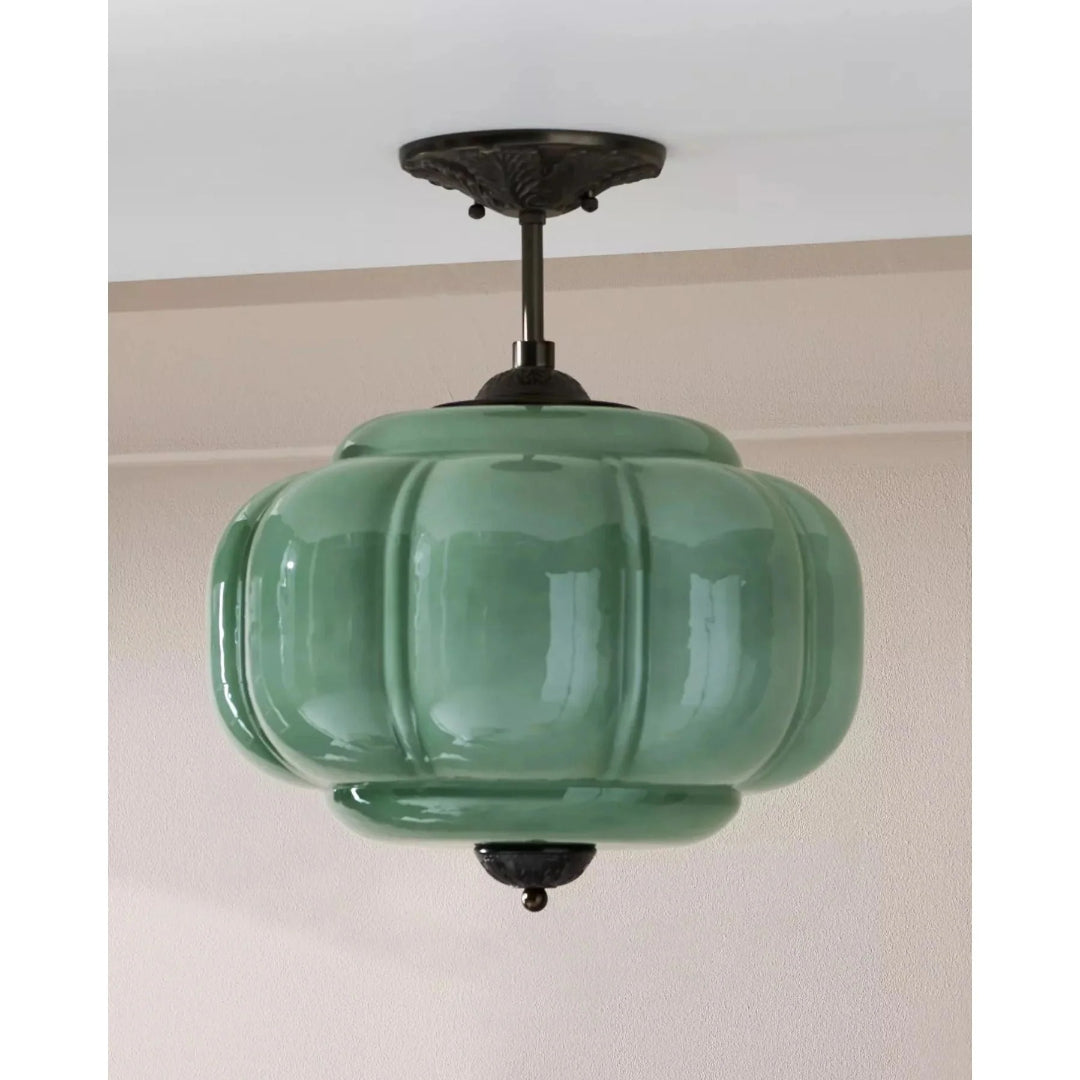 Vintage Geribbelde Glazen Plafondlamp