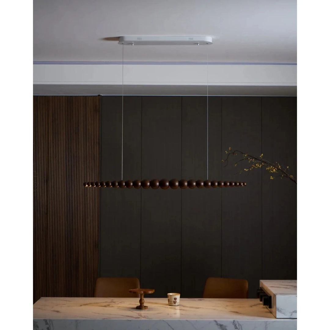Minimalistische Houten Kralen Hanglamp
