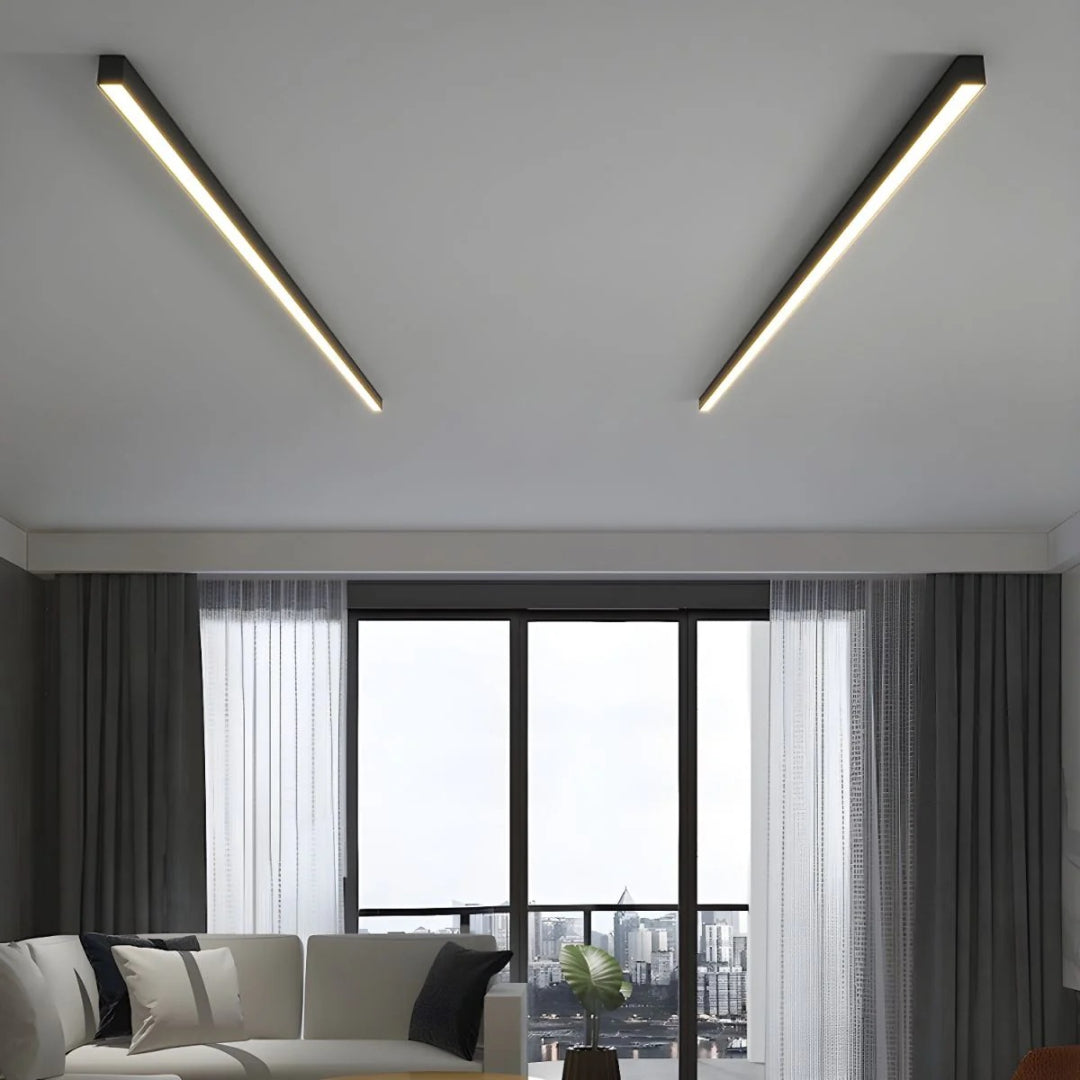 Minimalistische Lineaire Metalen Plafondlamp