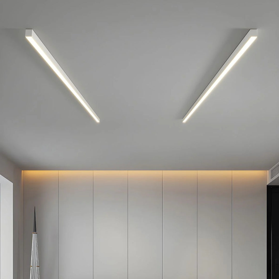 Minimalistische Lineaire Metalen Plafondlamp