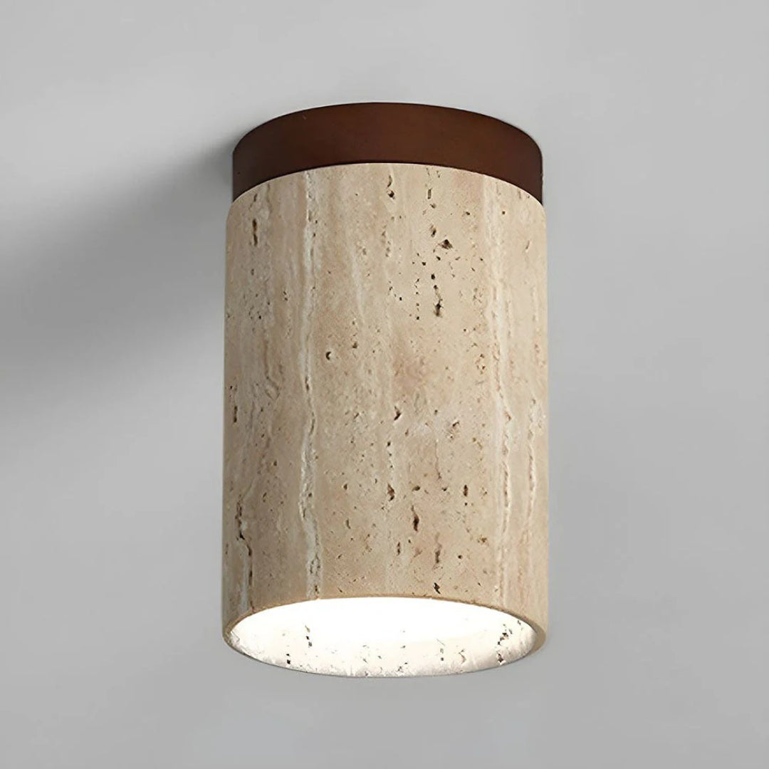 Stenen houten cilinder plafondlamp