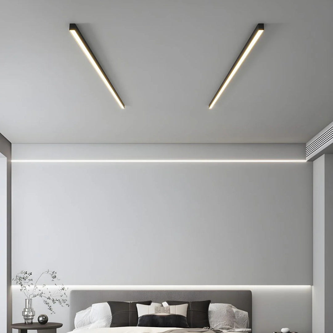 Minimalistische Lineaire Metalen Plafondlamp