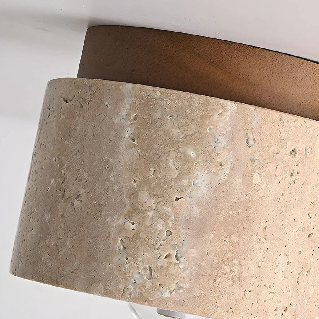 Stenen houten cilinder plafondlamp