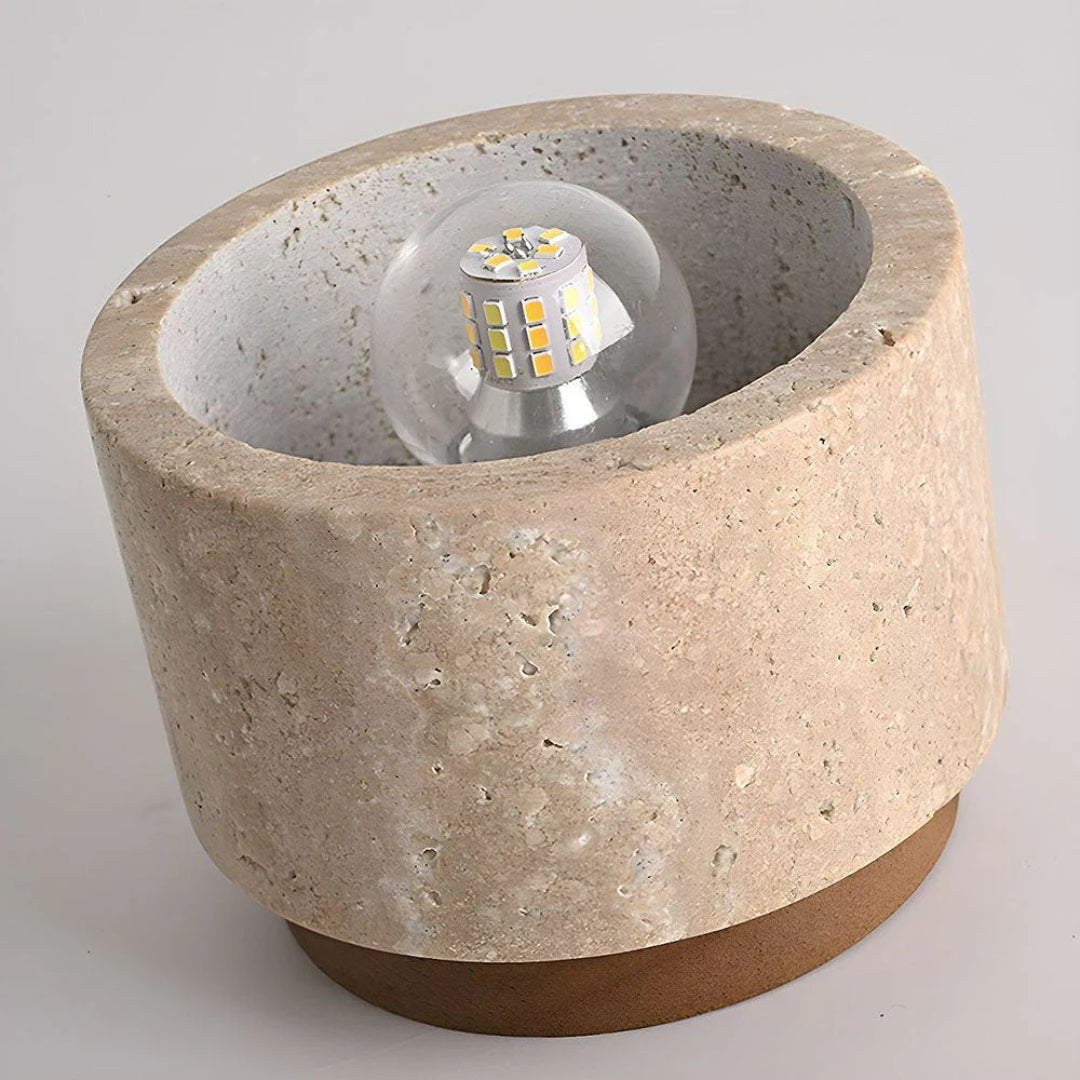 Stenen houten cilinder plafondlamp