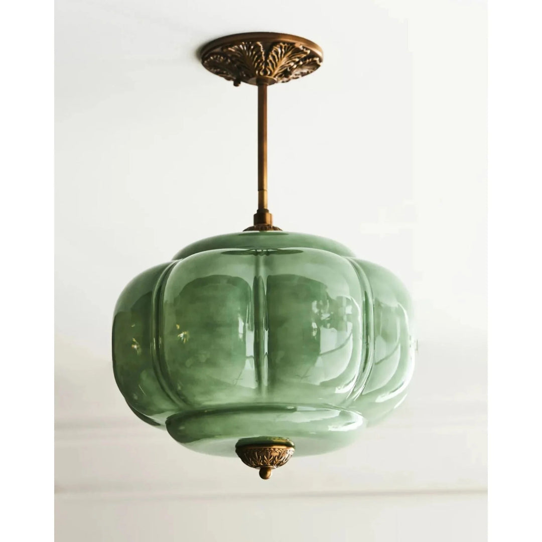 Vintage Geribbelde Glazen Plafondlamp