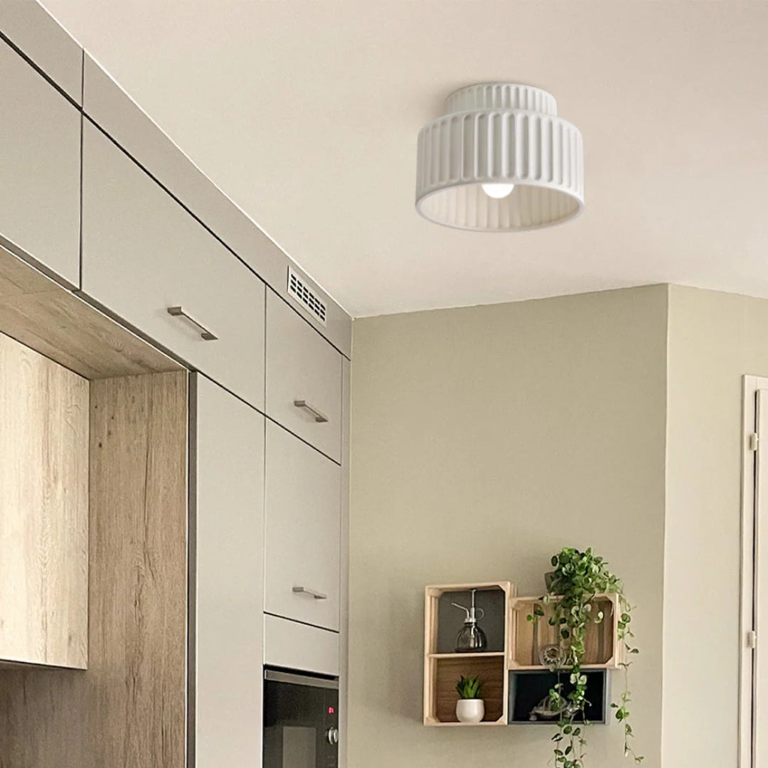 Minimalistische Geribbelde Keramische Plafondlamp