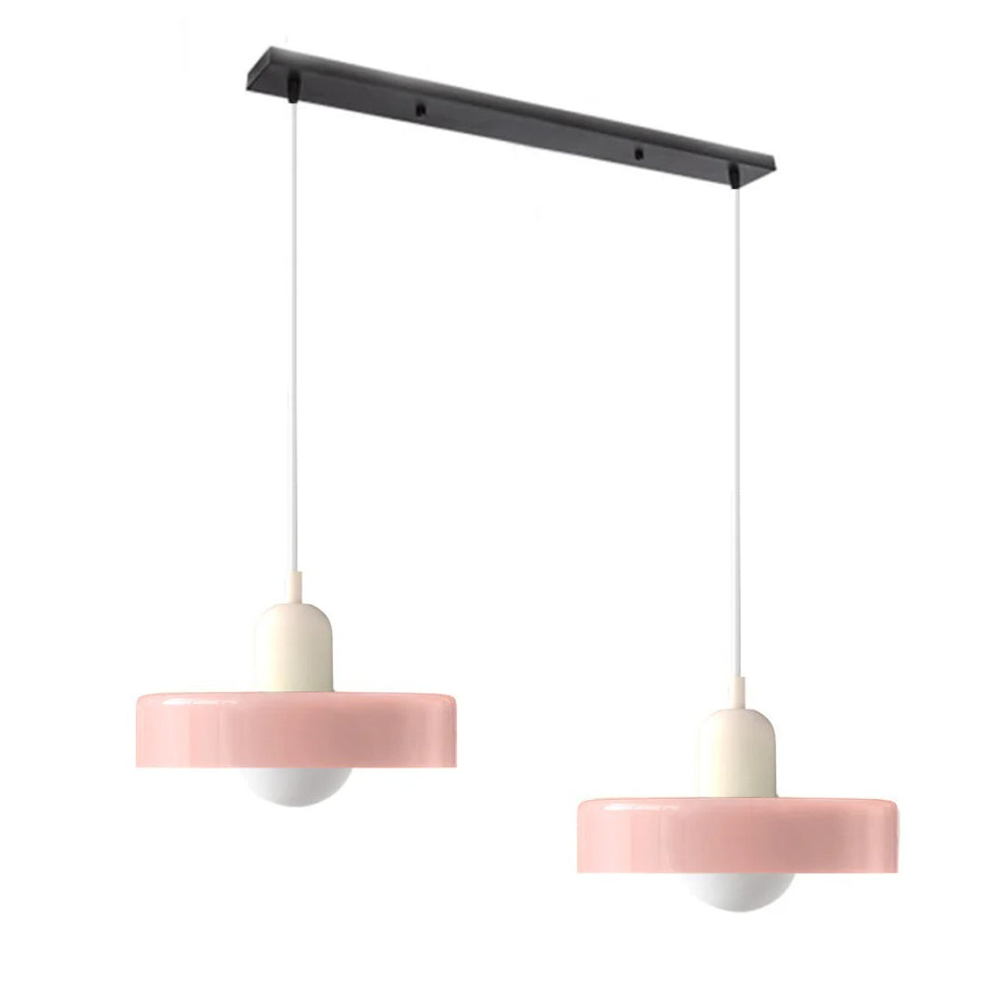 Retro metalen glazen hanglamp