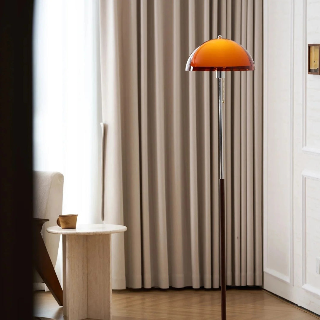 Retro metalen koepel vloerlamp