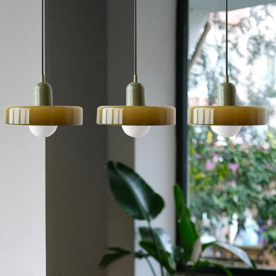 Retro glazen drievoudige hanglamp