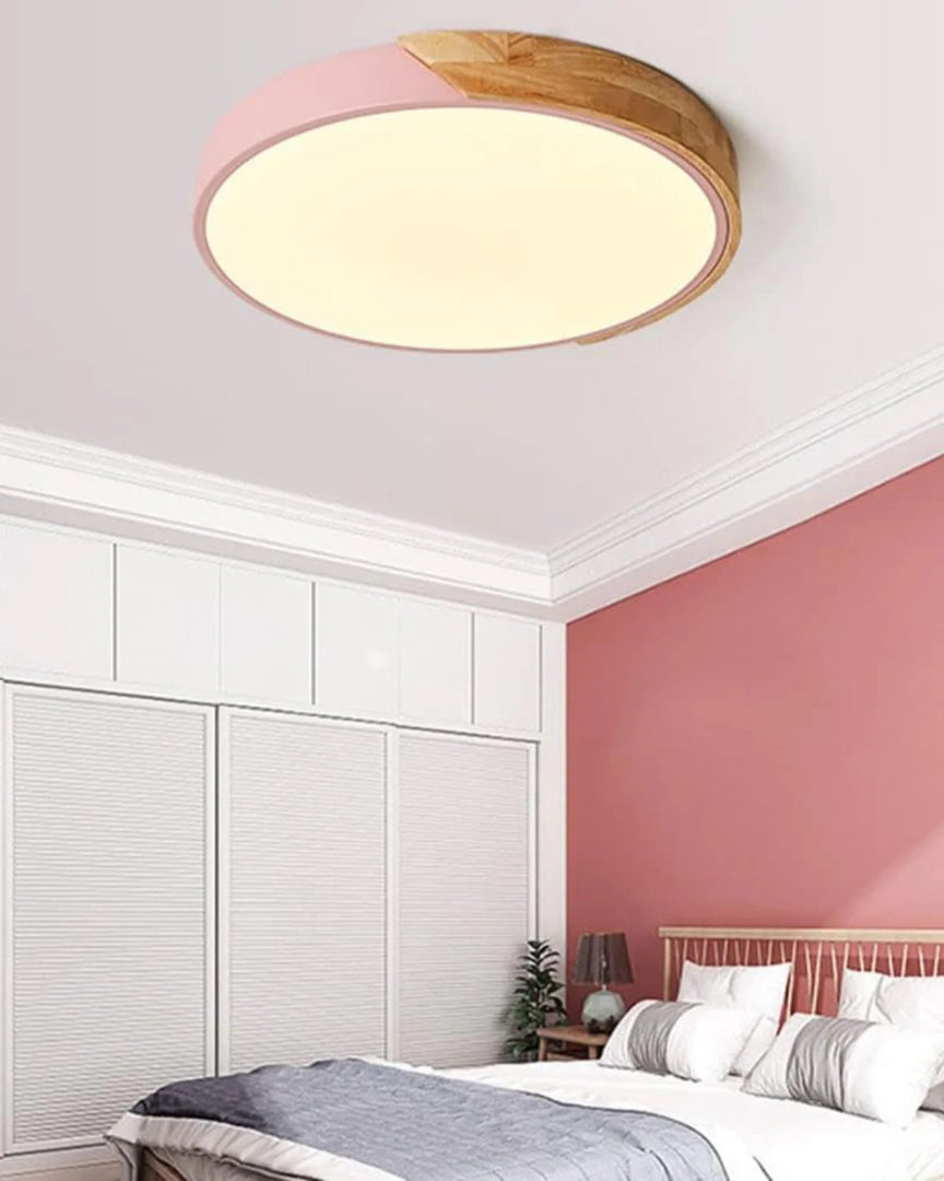 Contemporaine houten LED plafondlamp