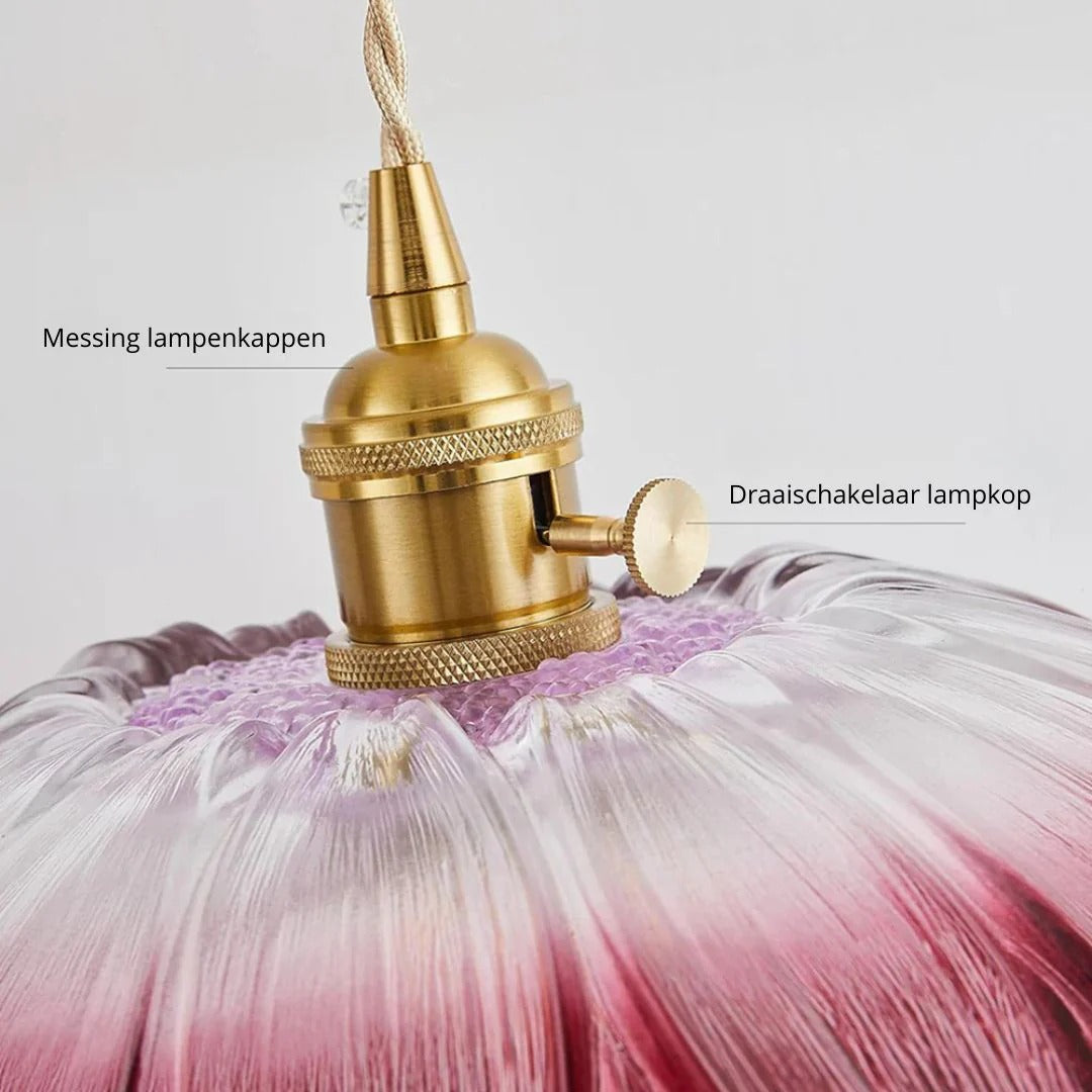 Glazen bloemen hanglamp
