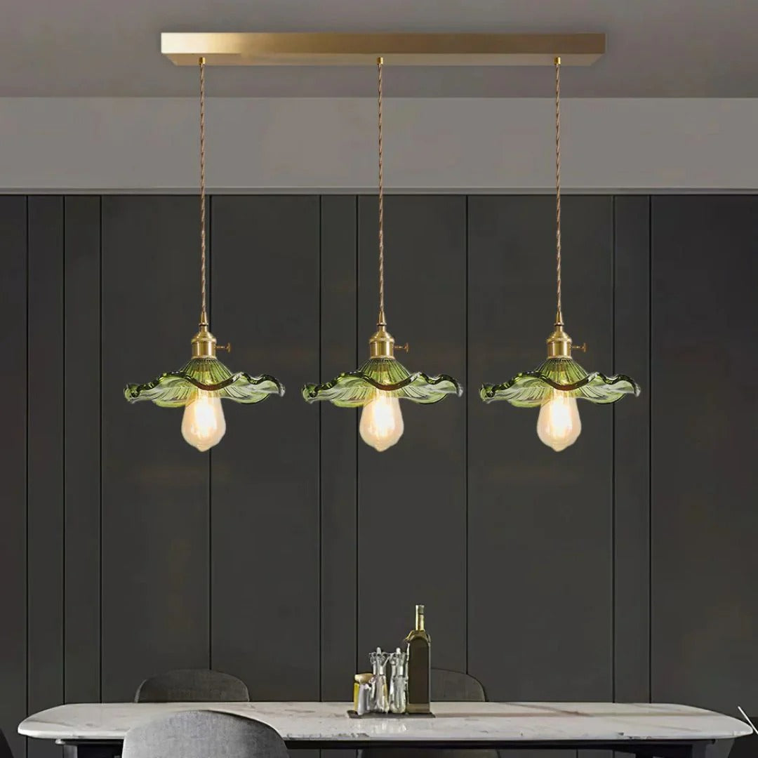 Vintage Bloemvormige Glazen Hanglamp