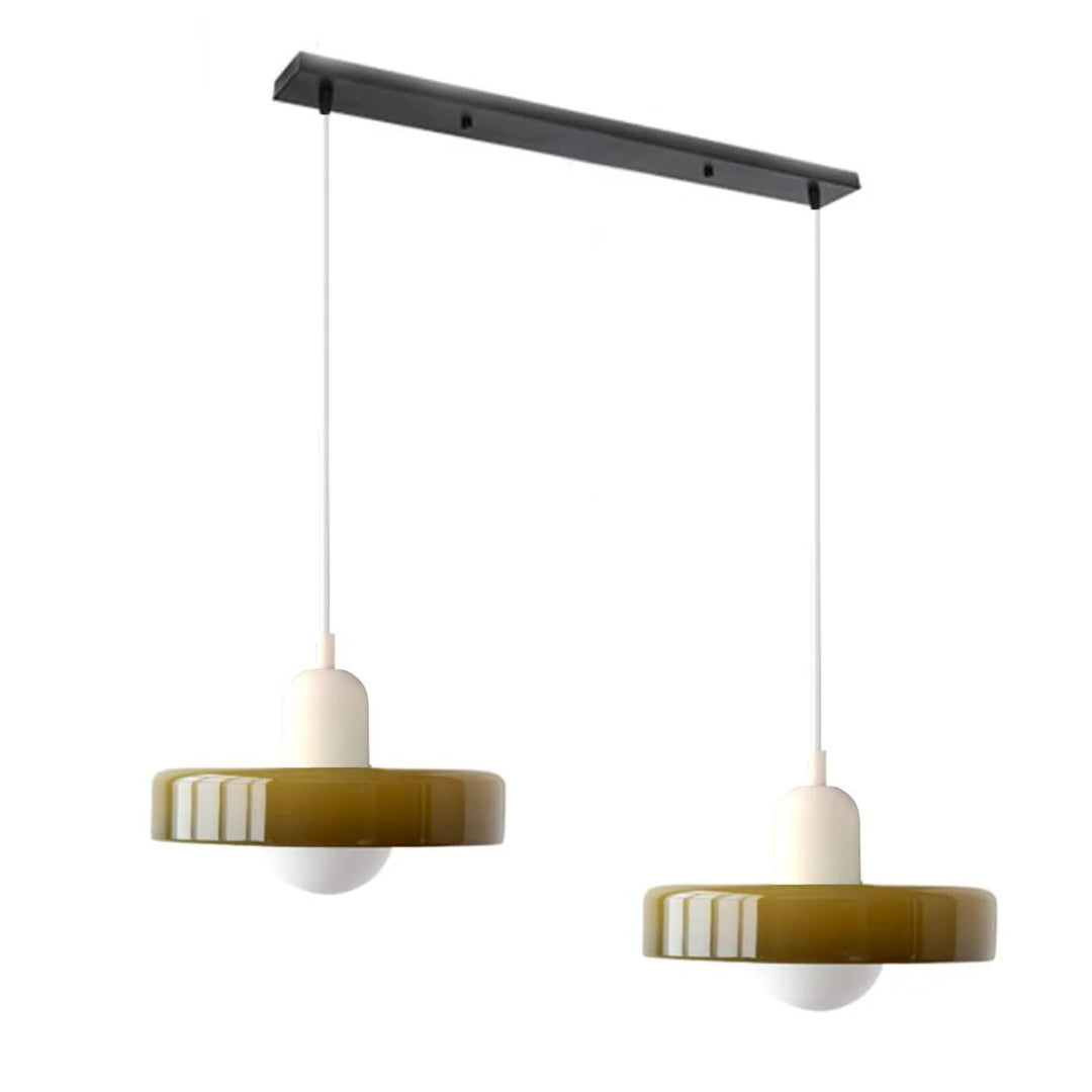 Retro metalen glazen hanglamp