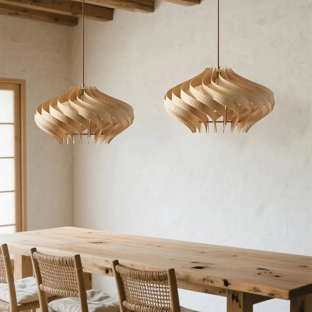 Japandi Houten Hanglamp