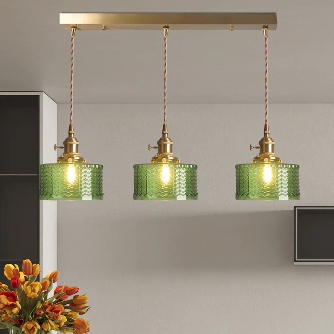 Geribbelde glazen hanglamp