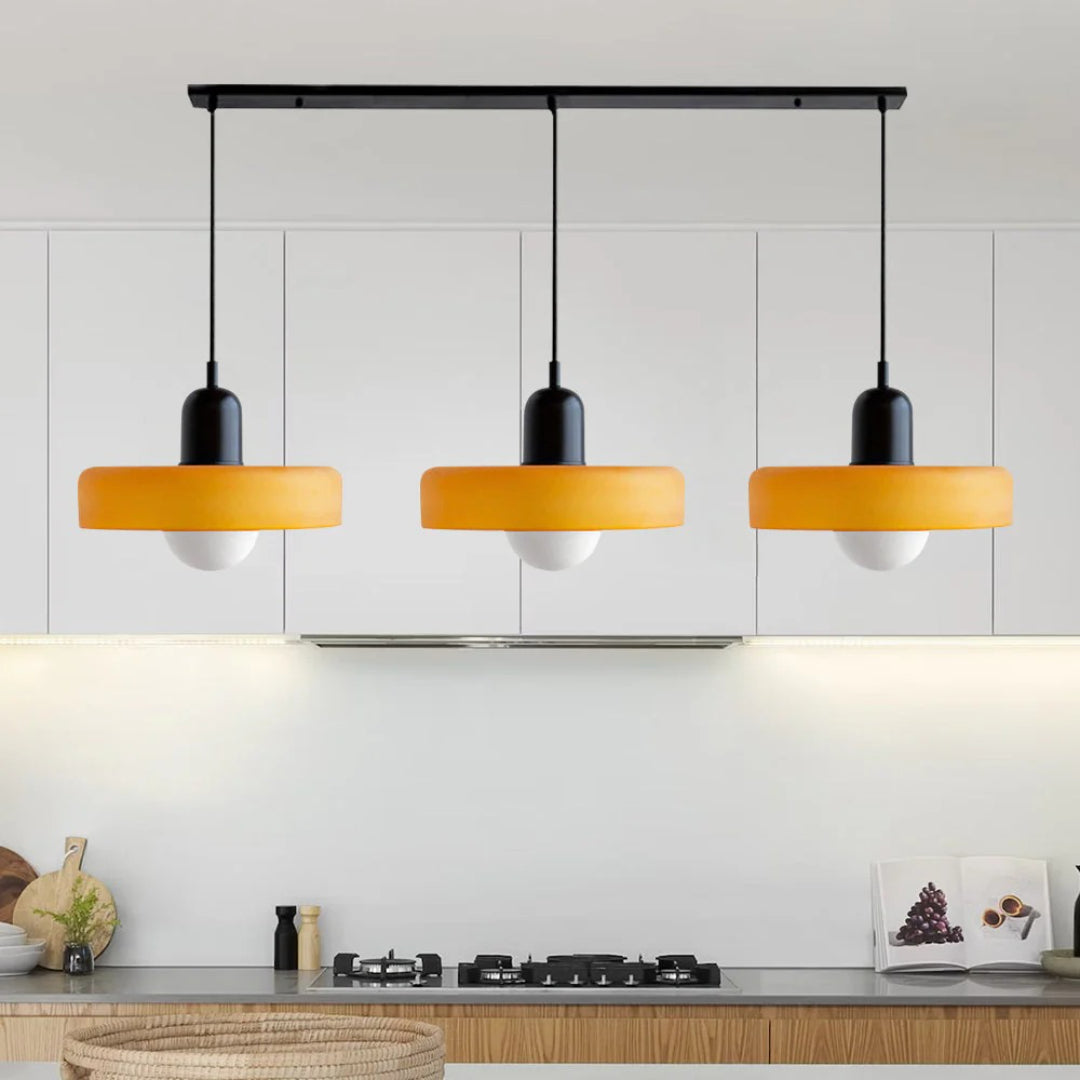 Retro glazen drievoudige hanglamp
