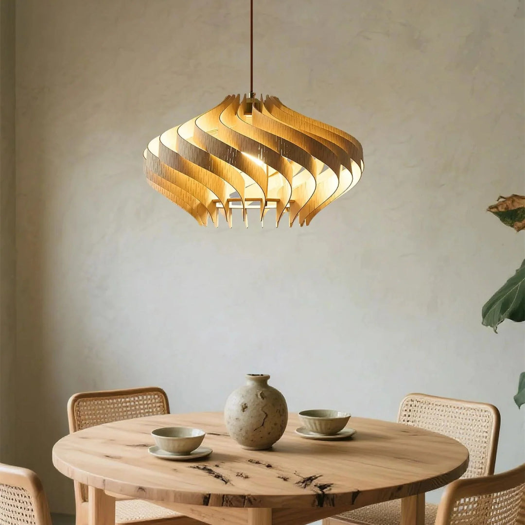 Japandi Houten Hanglamp