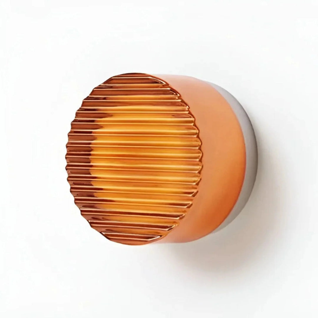 Moderne geribbelde glazen wandlamp