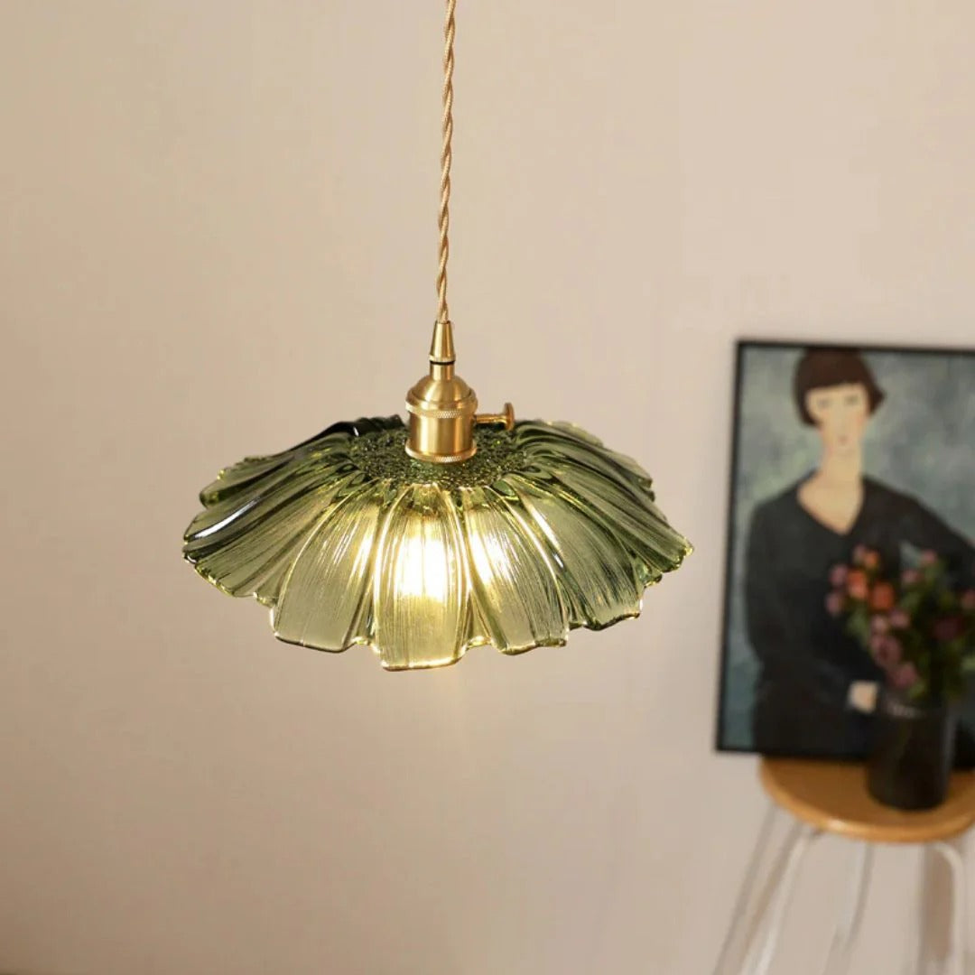 Glazen bloemen hanglamp